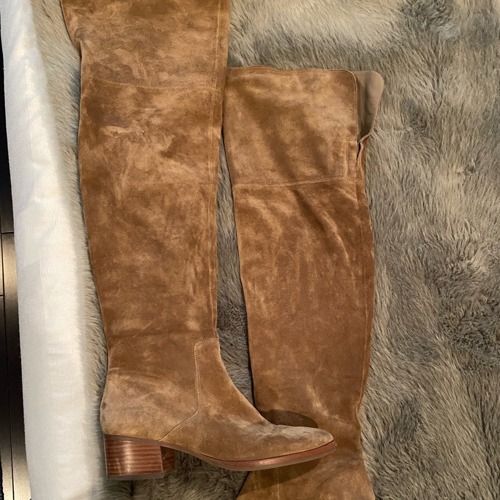 Via Spiga over the knee tan suede boots